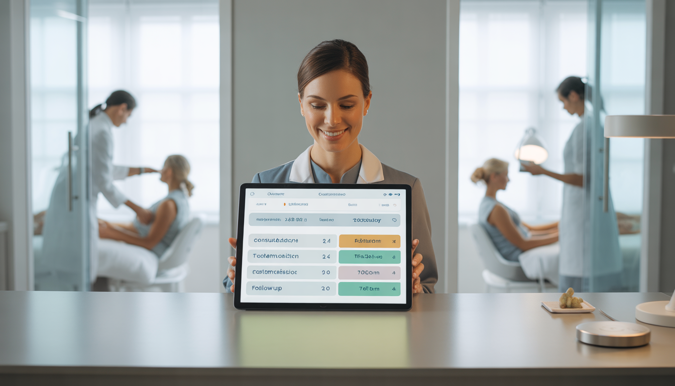 Modern medical spa with digital systems and professional staff