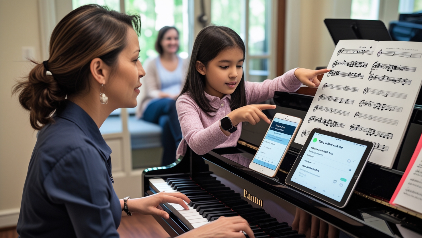 Modern music school with AI-powered booking system and organized operations