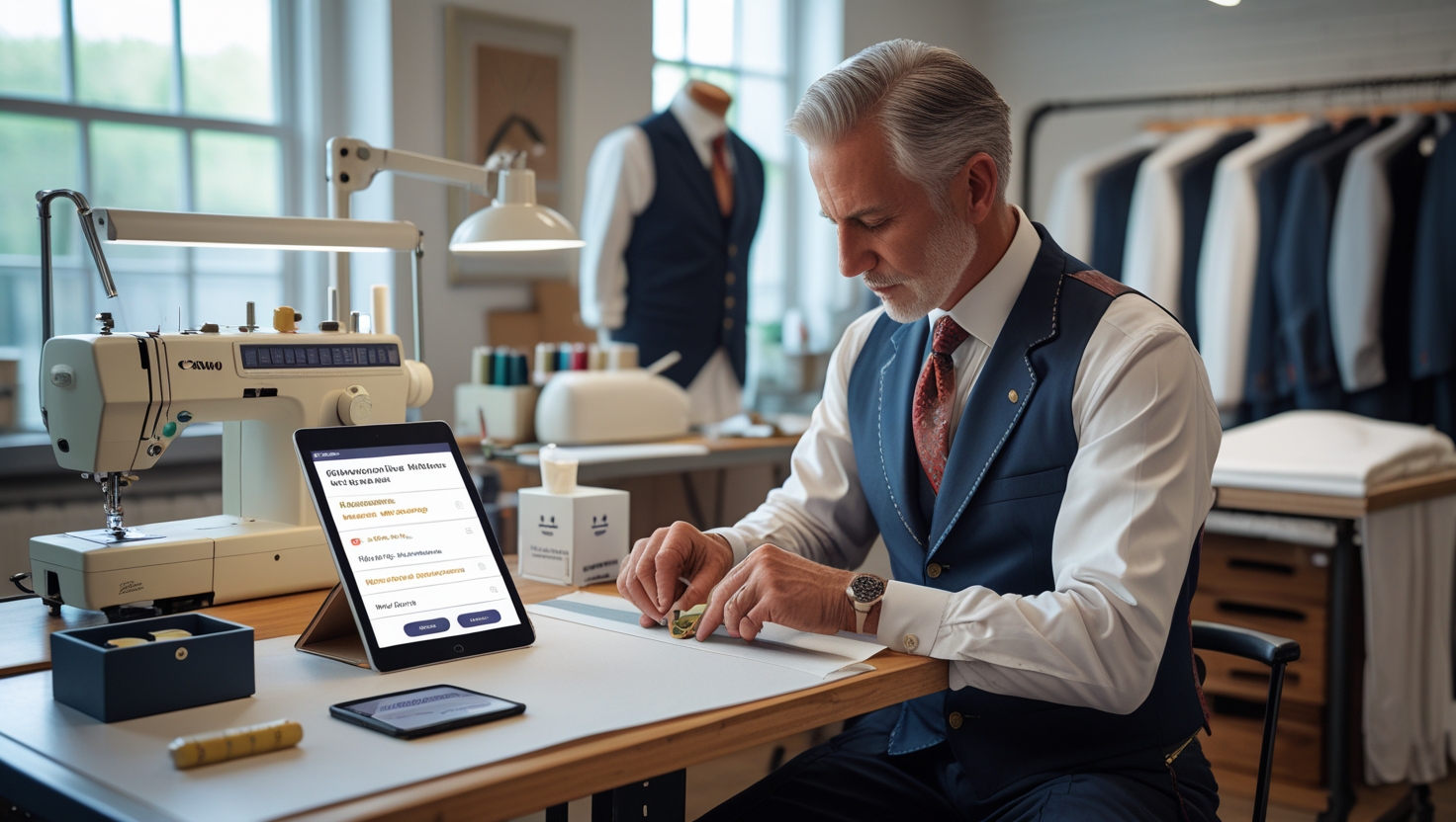 Modern tailor shop with AI-powered booking and organized operations