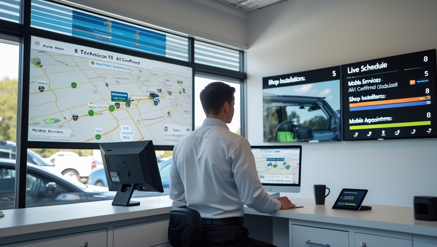 Modern AI-powered auto glass and detailing business website with advanced features