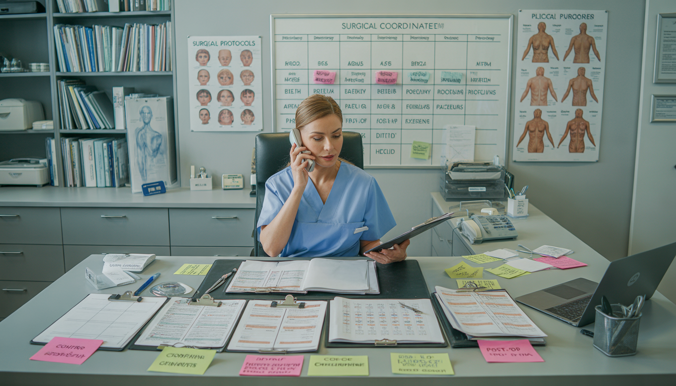 Busy plastic surgery clinic with disorganized scheduling and overwhelmed staff