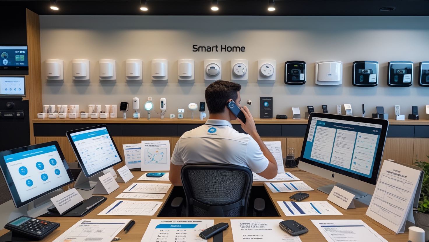 Outdated website for smart home installation company with poor navigation