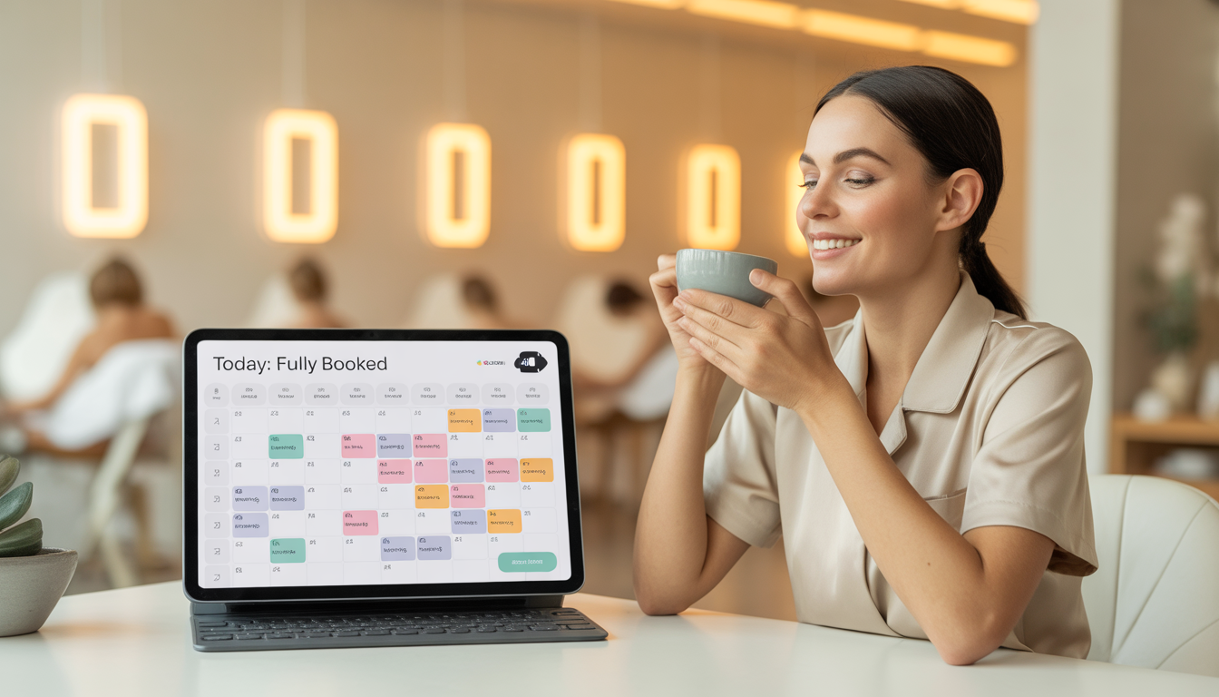 Modern spa with AI-powered booking system and organized operations
