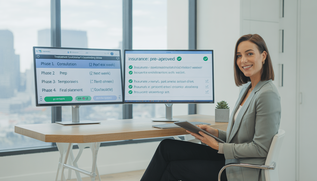 Modern cosmetic dentistry clinic with digital workflow and organized operations